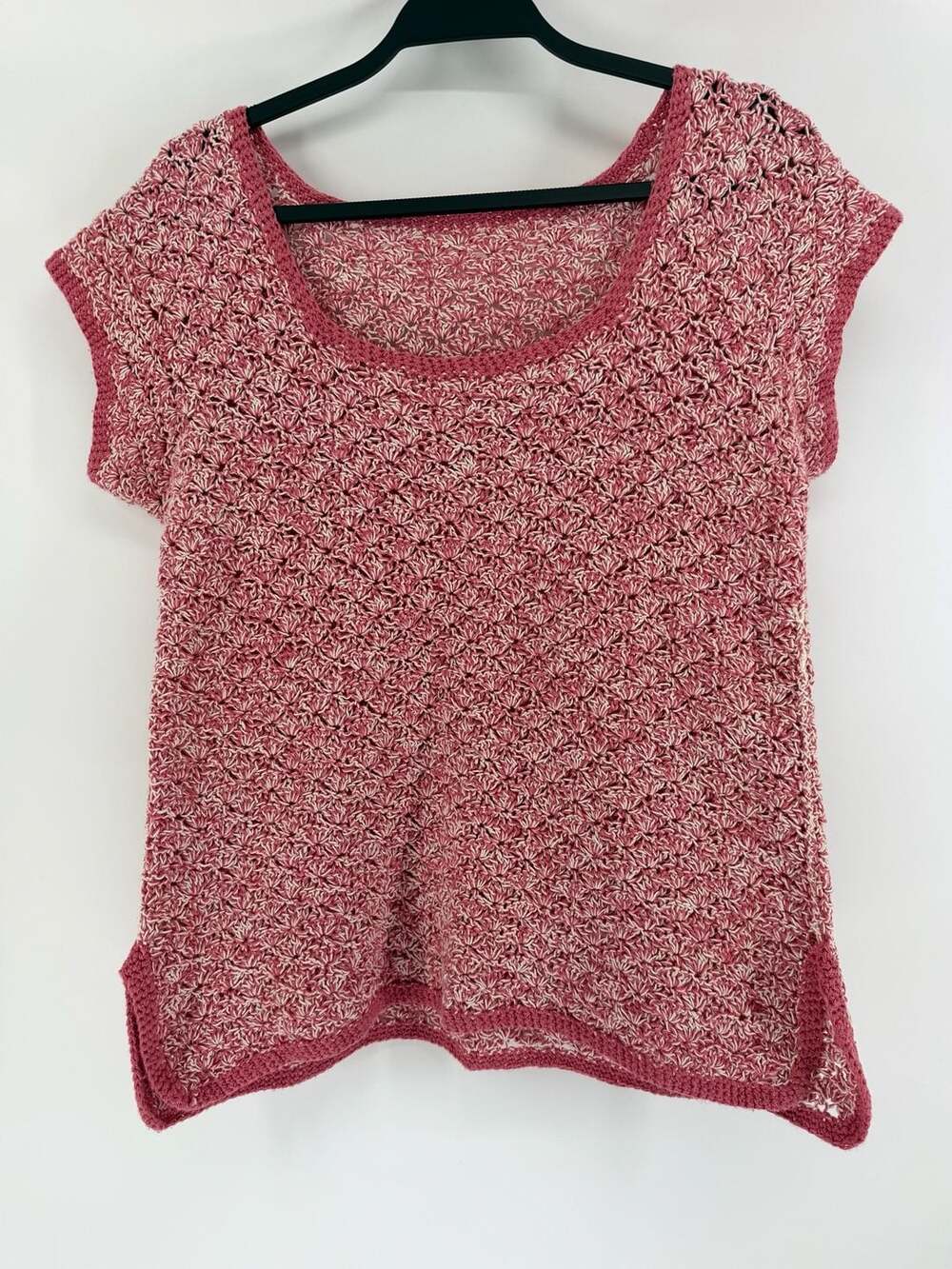 Unbranded Pink Cream Crochet Knit Sweater Top Estimated M